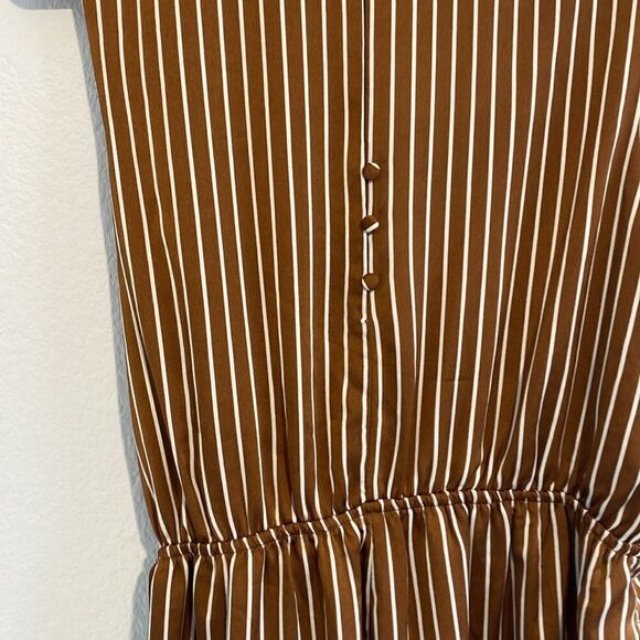Anthropologie Greylin Brown Striped Jumpsuit Size Large - Picture 9 of 10